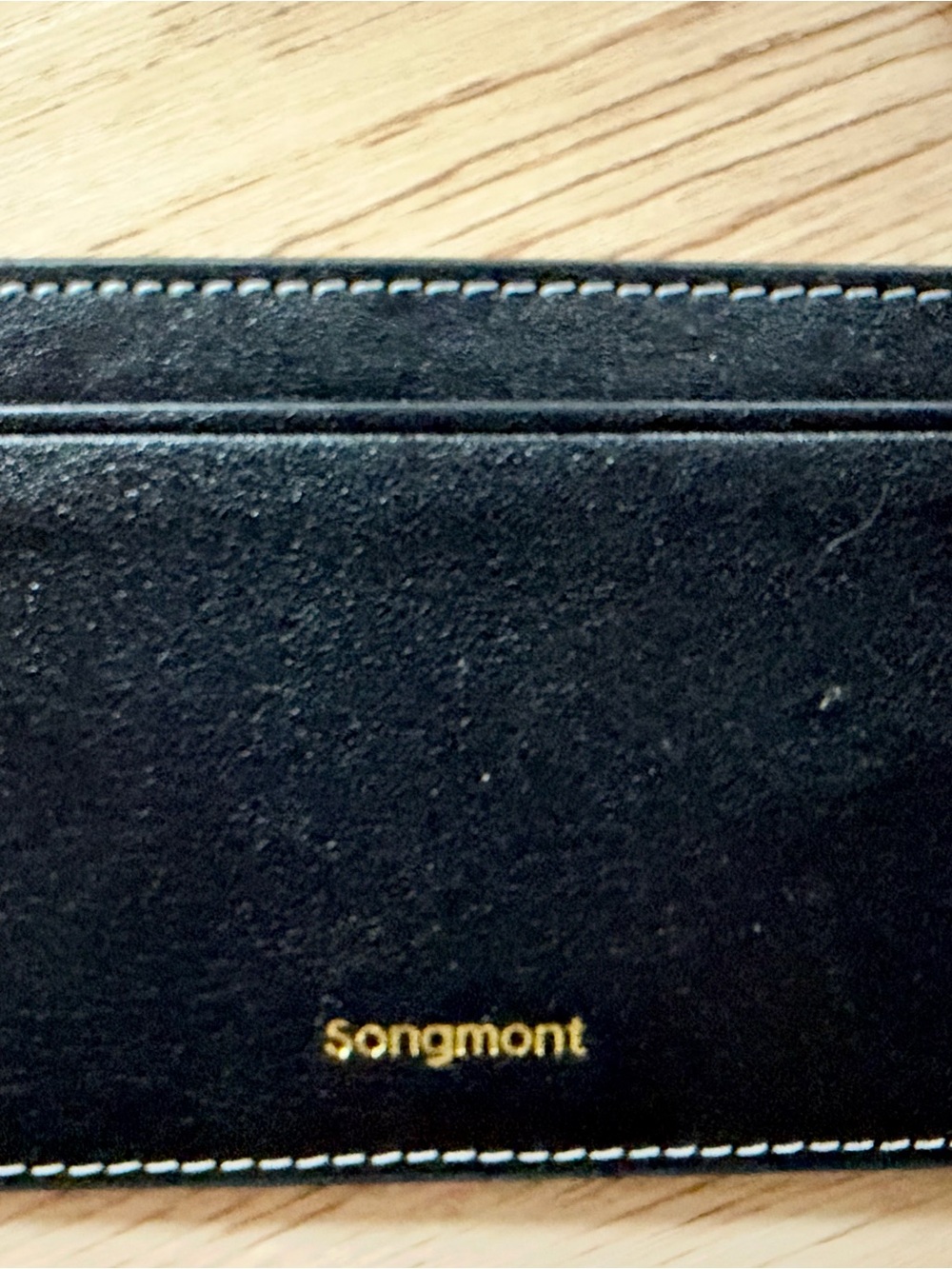 Songmont Yore Black Leather Wallet with Gold Logo